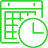 Clock icon over a calendar icon