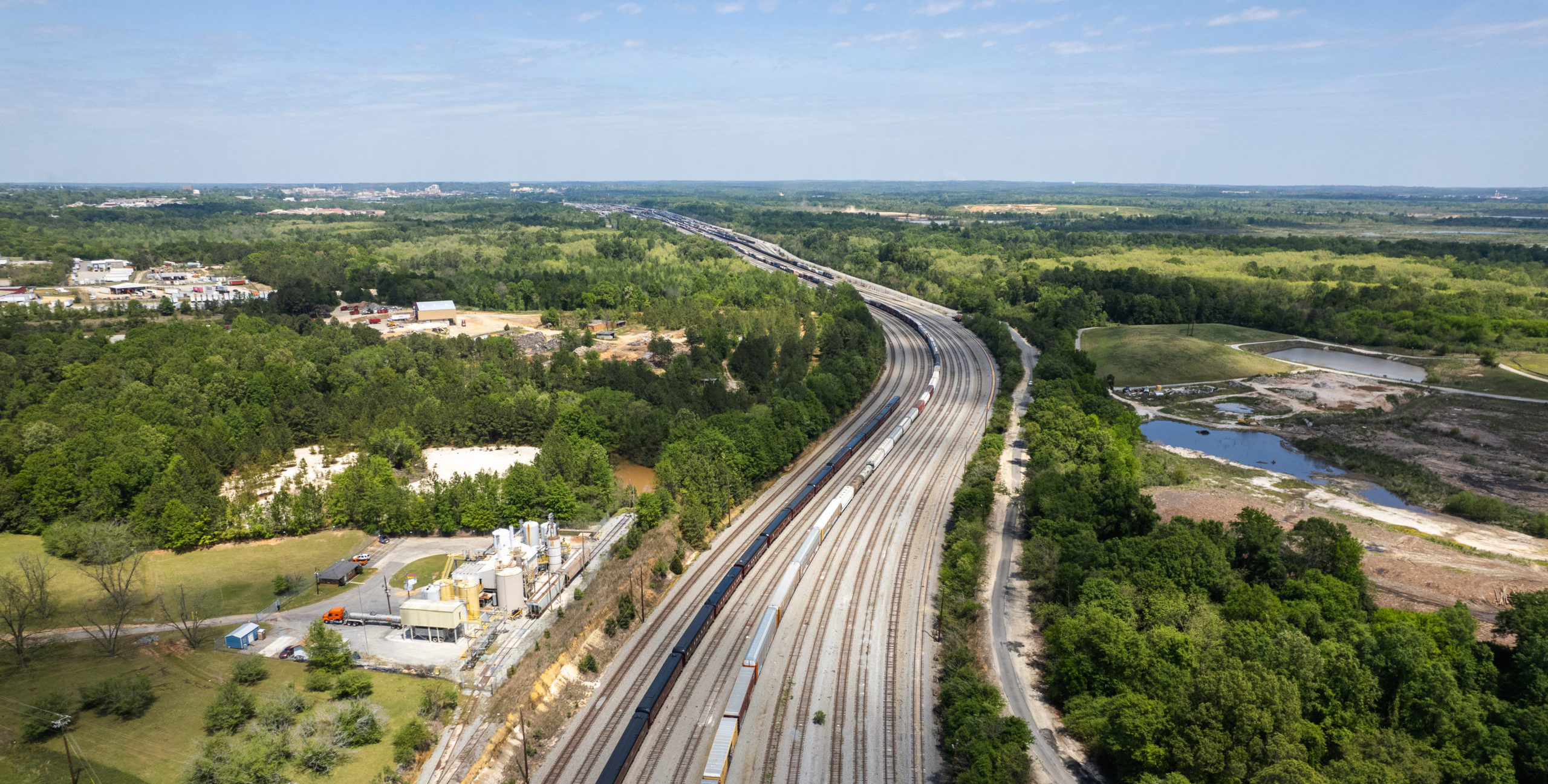 Birds eye view of UK road with minimal traffic